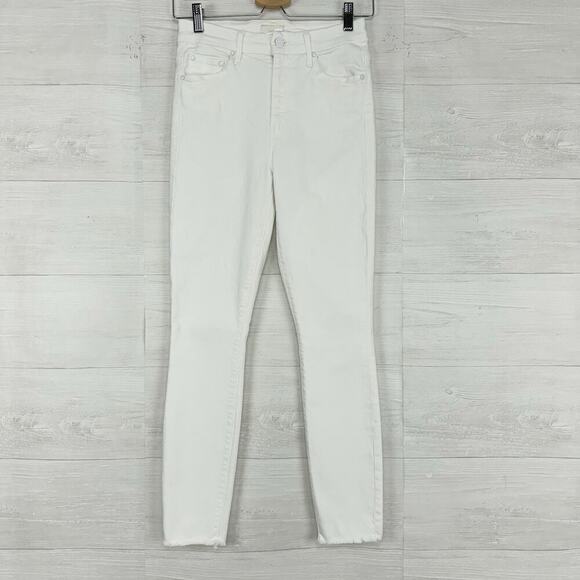 Mother Jeans 25 High Waisted Looker Ankle Fray White Fairest Of Them All Skinny - Picture 2 of 16